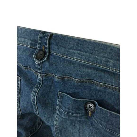 Motherhood Maternity Jeans Flare Leg Belly Band Button Pockets Womens Medium 34" - Picture 5 of 6